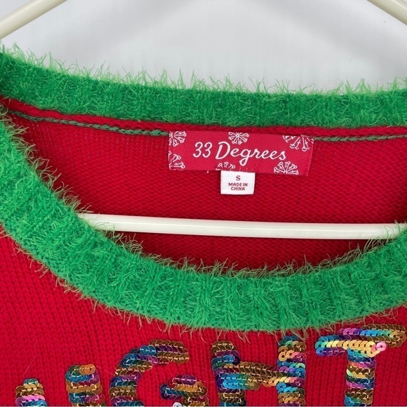 33 Degrees Christmas Sweater Naughty is the New Nice Ugly dog - Picture 2 of 7